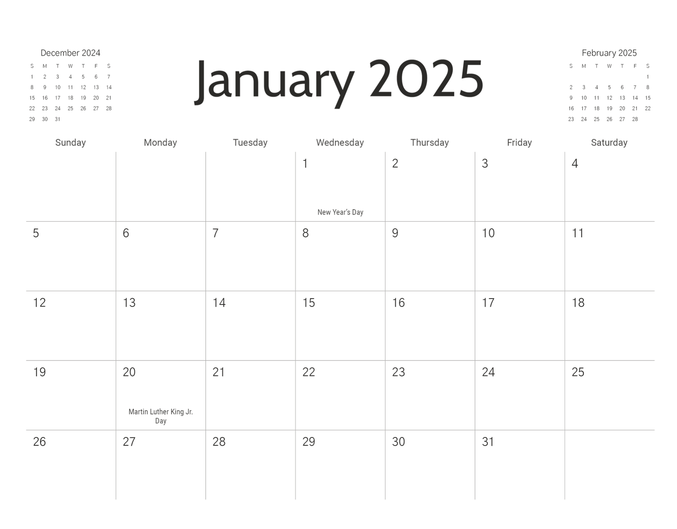 2025 photo calendar