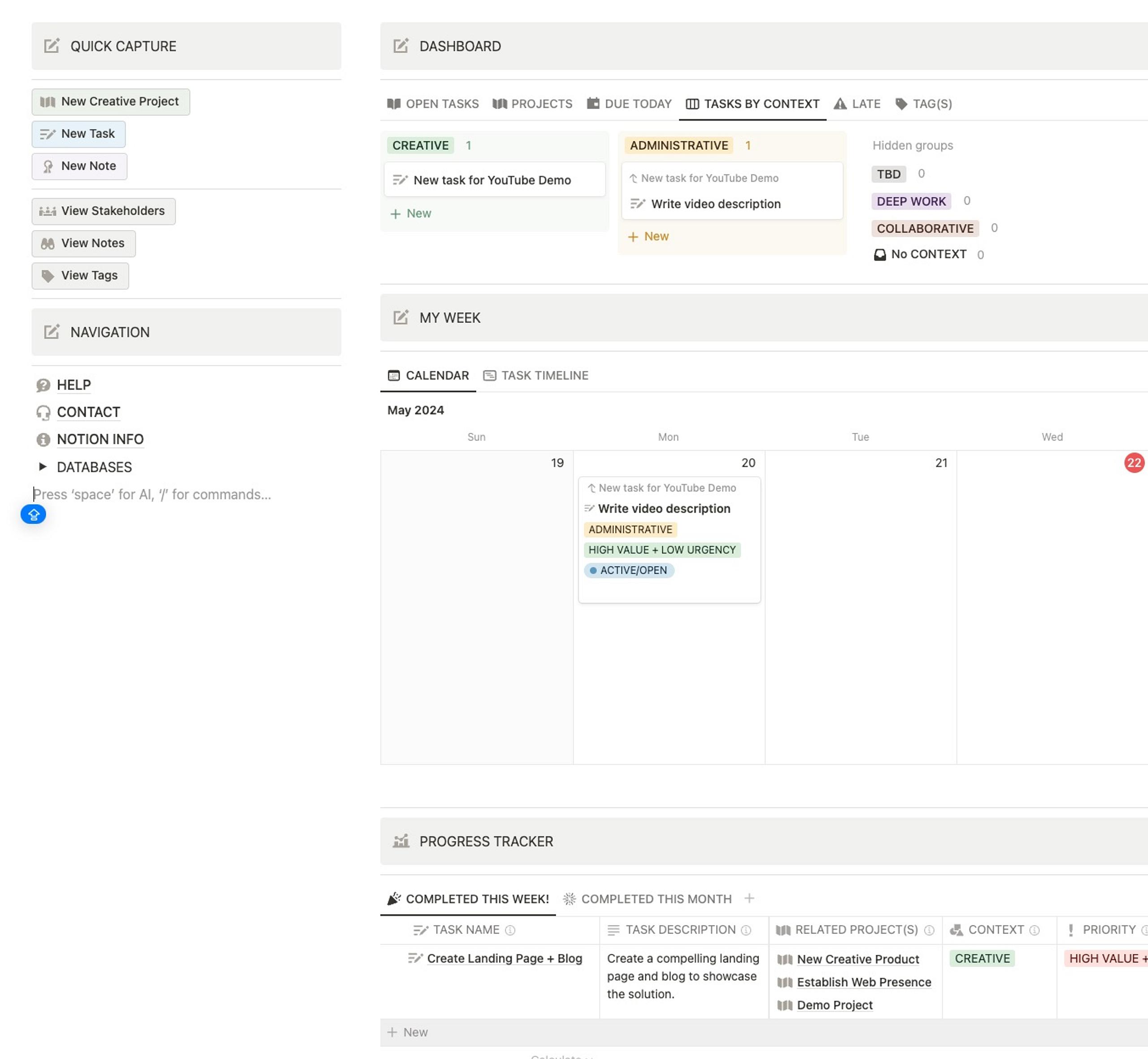 The Creative Project Management Notion Dashboard by DesignMinder™