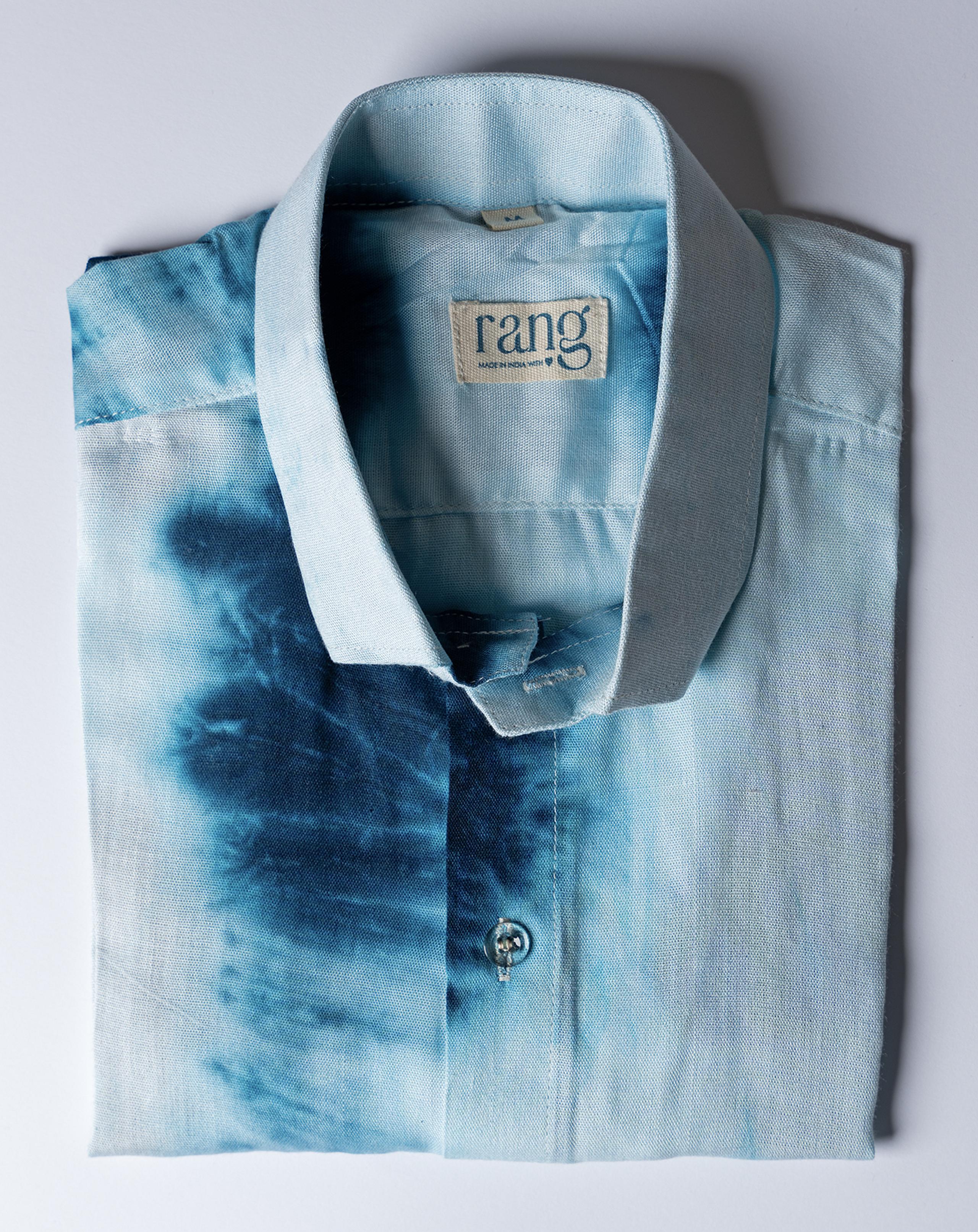 Rayon Tie Dye Blue Shirt
