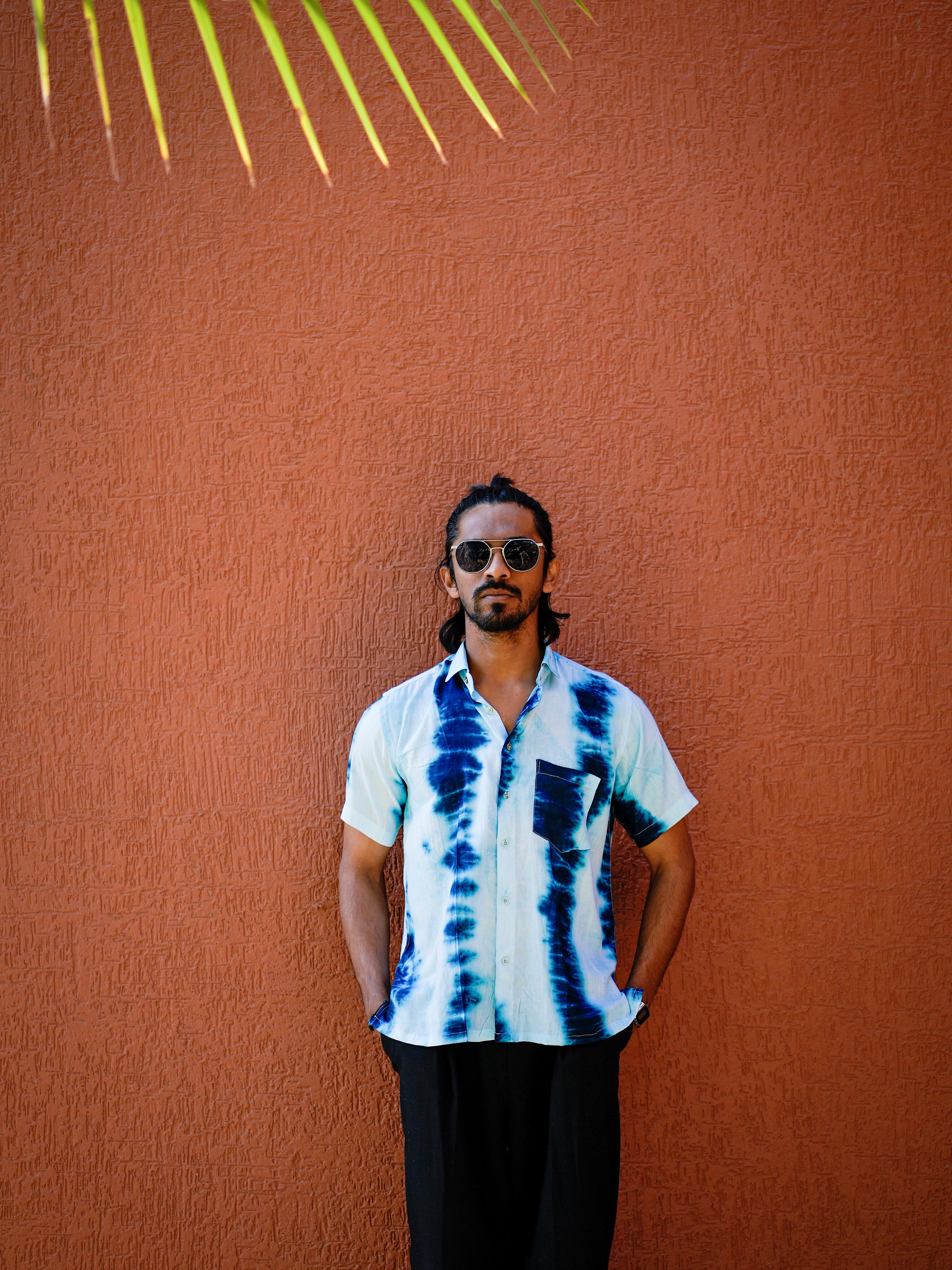 Rayon Tie Dye Blue Shirt