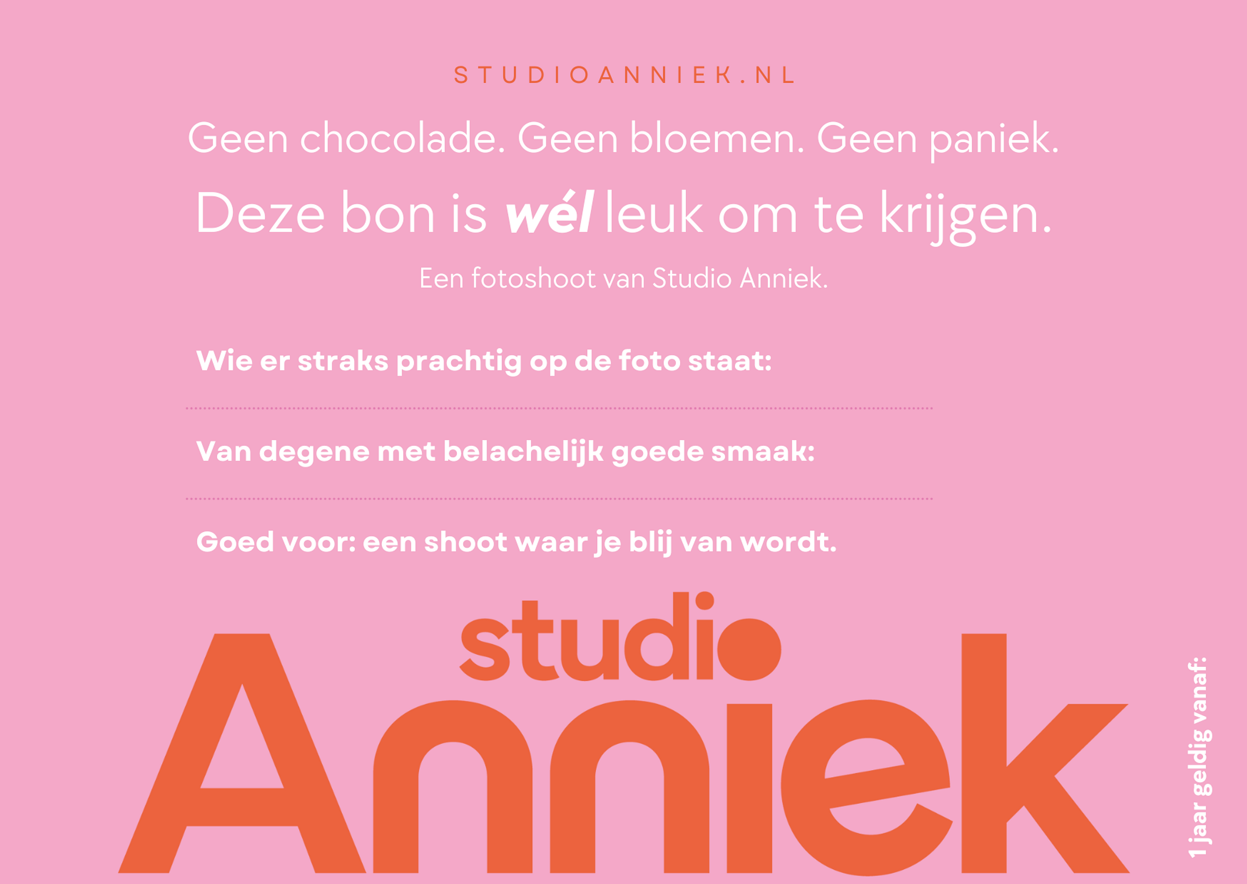 Digitale Cadeaubon Studio STANDAARD