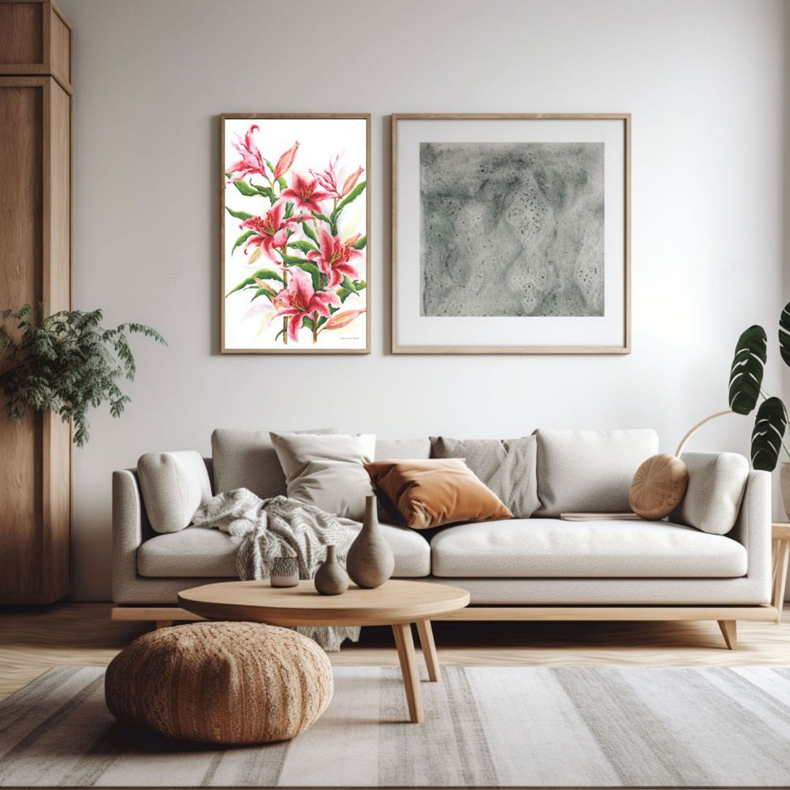 FINE ART PRINT Pink Stargazer Lilies