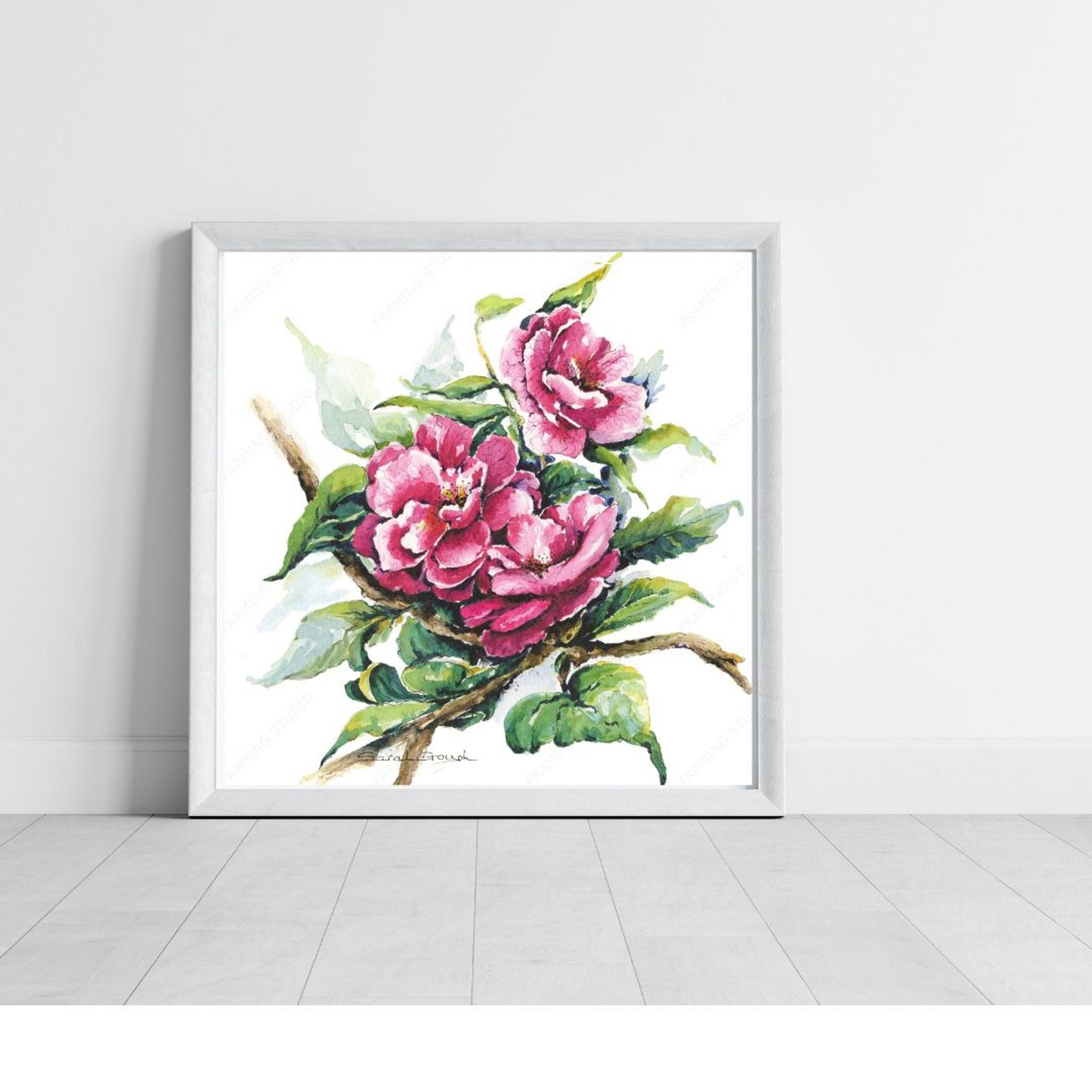 FINE ART PRINT Pink Camellia Blooms