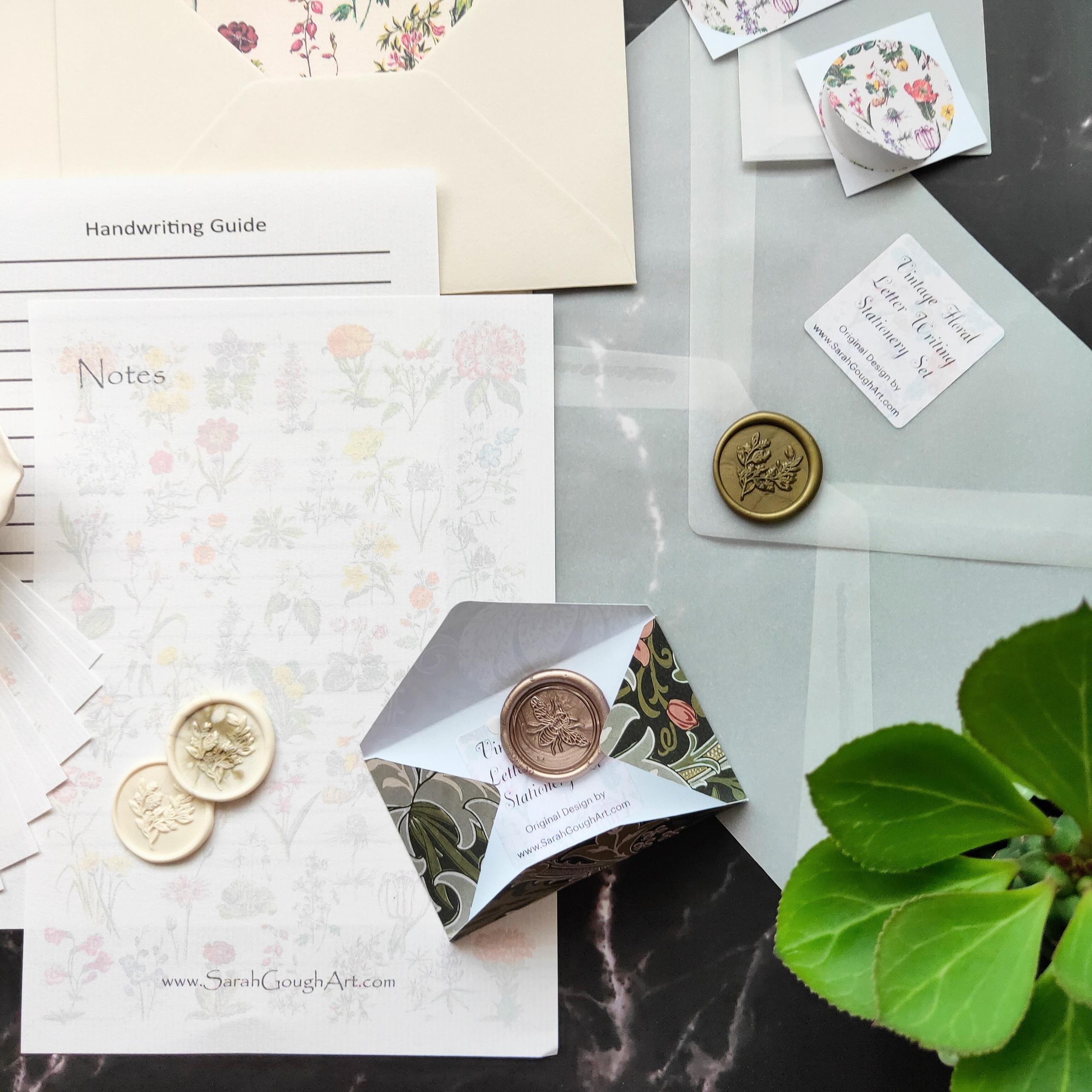 Luxury Vintage Floral Scented Letter Writing Stationery Gift Set with Accessories