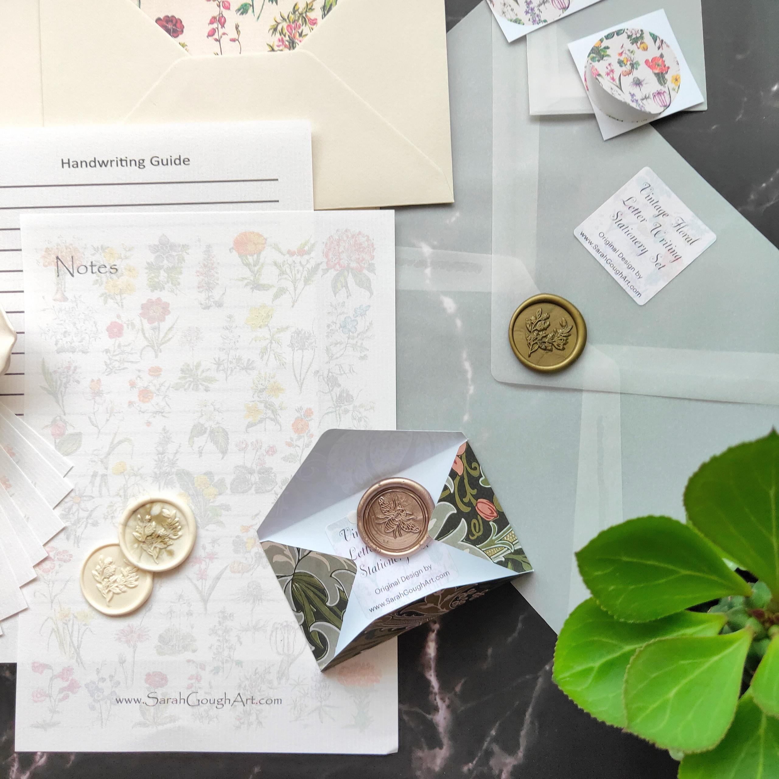 Luxury Vintage Floral Scented Letter Writing Stationery Gift Set with Accessories