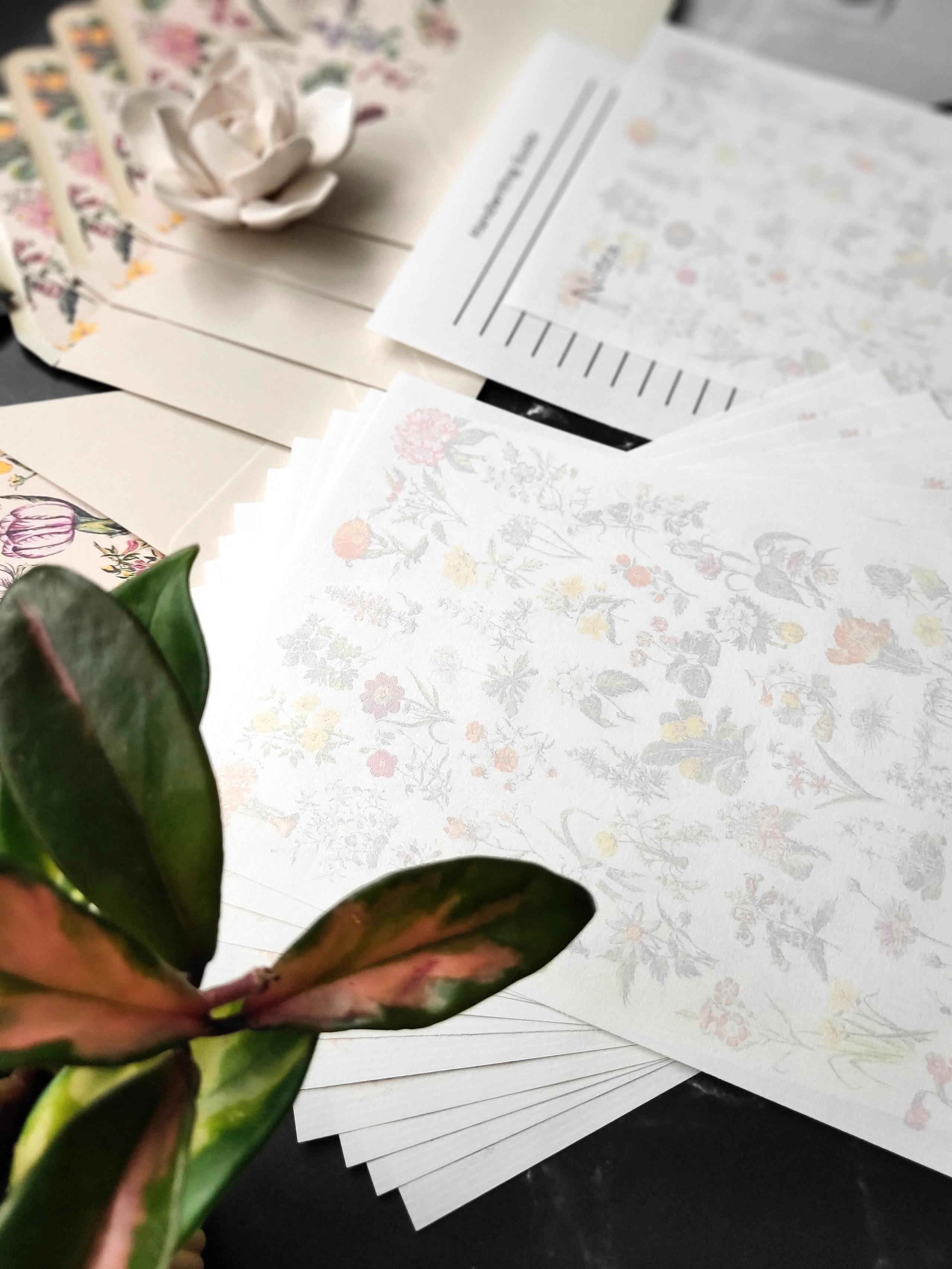 Luxury Vintage Floral Scented Letter Writing Stationery Gift Set with Accessories