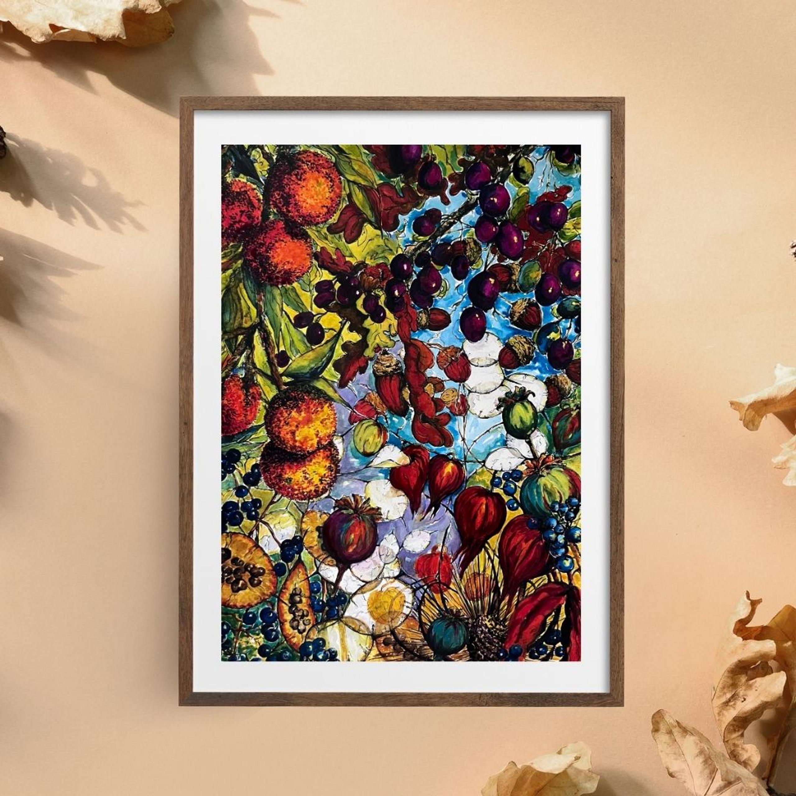 Autumn Jewels - Original Watercolour and Pen Seasonal Illustration