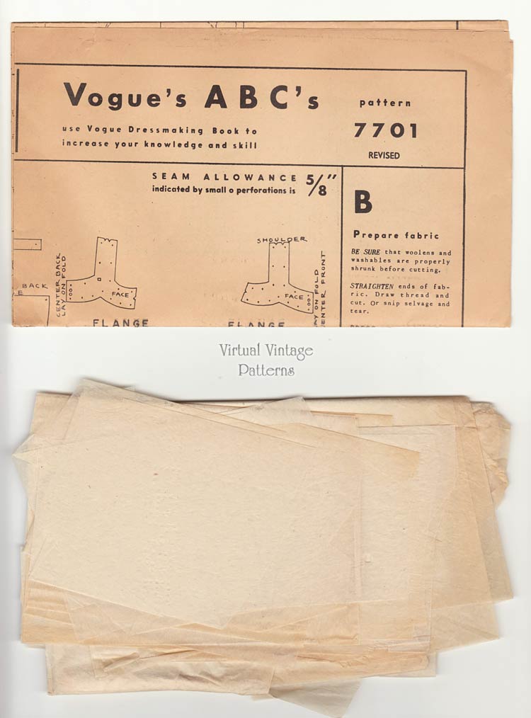 1950s Sundress Pattern Vogue 7701 Vintage Sewing Pattern